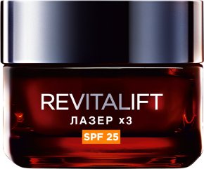 Фото продукта: L'Oreal Paris Дневной антивозрастной крем для лица Ревиталифт Лазер х3 против морщин, регенерирующий глубокий уход, SPF 25, 50 мл
