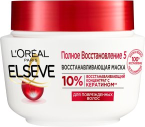 Фото продукта: L'Oréal Paris Elseve Маска для волос "Полное восстановление 5", восстанавливающая, для поврежденных волос, 300 мл