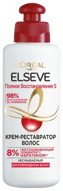 Фото продукта: L'Oreal Paris Elseve Крем-реставратор для волос "Полное Восстановление 5", для поврежденных волос, 200 мл