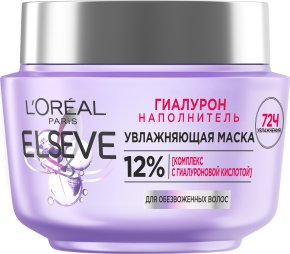 Фото продукта: L'Oreal Paris Увлажняющая Маска "Elseve, Гиалурон Наполнитель", для обезвоженных и тонких волос, с гиалуроновой кислотой, 300 мл