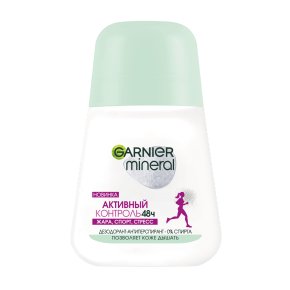 Фото продукта: Garnier Дезодорант-антиперспирант роликовый для тела Mineral Активный контроль 48ч, женский, 50 мл