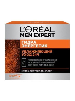 Фото продукта: L'Oreal Paris Men Expert Гидра Энергетик Крем для лица "Увлажняющий уход 24ч", мужской, для всех типов кожи, 50 мл