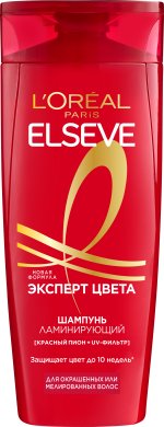 Фото продукта: L'Oreal Paris Elseve Ламинирующий шампунь "Эльсев, Эксперт Цвета", для окрашенных или мелированных волос, 250 мл