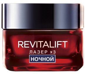 Фото продукта: L'Oreal Paris Ночной антивозрастной крем-маска "Ревиталифт Лазер х3"для лица, 50 мл