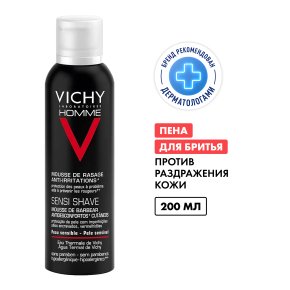 Фото продукта: VICHY HOMME Пена для бритья против раздражения кожи, 200 мл