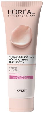 Фото продукта: L'Oreal Paris Очищающий гель для лица "Абсолютная Нежность", для сухой и чувствительной кожи, 150 мл, с экстрактами Розы и Жасмина
