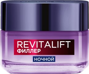 Фото продукта: L'Oreal Paris Ночной антивозрастной крем "Ревиталифт Филлер [ha]" против морщин для лица, 50 мл