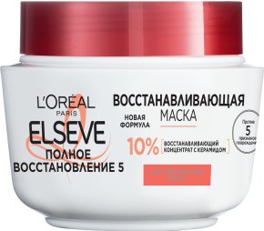 Фото продукта: L'Oréal Paris Elseve Маска для волос "Полное восстановление 5", восстанавливающая, для поврежденных волос, 300 мл