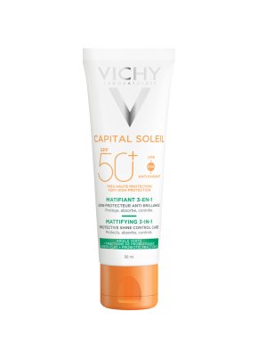 Фото продукта: VICHY CAPITAL SOLEIL Матирующий уход для жирной кожи 3 в 1 SPF 50+, 50 мл
