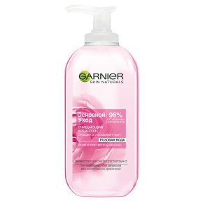 Фото продукта: Garnier Очищающий гель-крем для лица  "Основной уход" с розовой водой, для сухой и чувствительной кожи, 200 мл