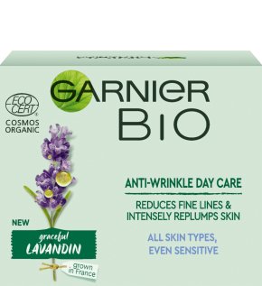 Фото продукта: Garnier BIO Анти-возрастной крем-уход дневной «Восстанавливающий Лавандин», 50 мл
