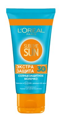 Фото продукта: L'Oreal Paris Солнцезащитное молочко для тела Sublime Sun "Экстра защита", гипоаллергенное, SPF 30, мини, 50 мл