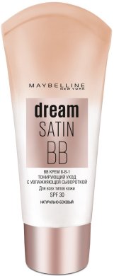Фото продукта: Maybelline New York BB Крем для лица "Dream Satin", увлажняющий, SPF 30, натурально-бежевый, 30 мл