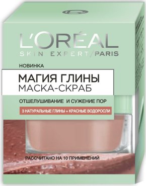 Фото продукта: L'Oreal Paris Маска-скраб для лица "Магия Глины" Отшелушивание и Сужение пор, для всех типов кожи, 50 мл