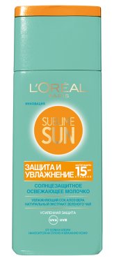 Фото продукта: L'Oreal Paris Солнцезащитное освежающее молочко для лица и тела Sublime Sun "Защита и Увлажнение", SPF 15, 200 мл