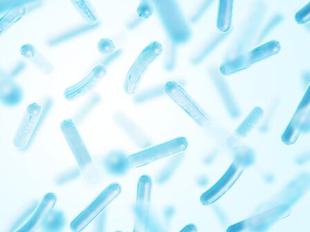 пробиотики для кожи на голубом фоне